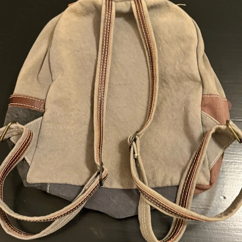 Myra Bag mini backpack Geometric‎ Patterned Backpack - Brown and Tan